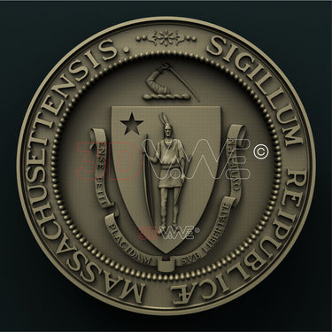 MASSACHUSETTS STATE SEAL 3D STL 3DWave
